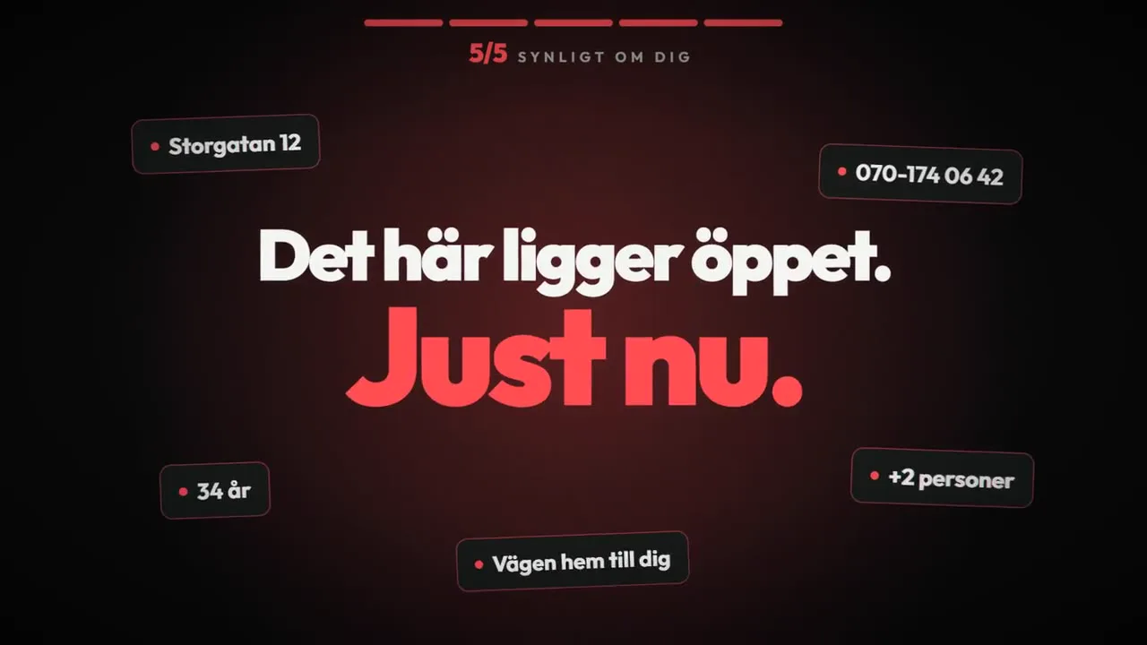 Det här ligger öppet just nu: adress, telefonnummer, ålder och vilka du bor med.